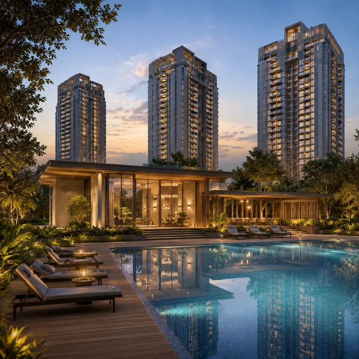 Sattva Kanakapura Road clubhouse and resort-style swimming pool